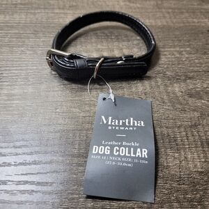 Martha Stewart Leather Buckle Dog Collar size X-Small 11"-13" new with tags